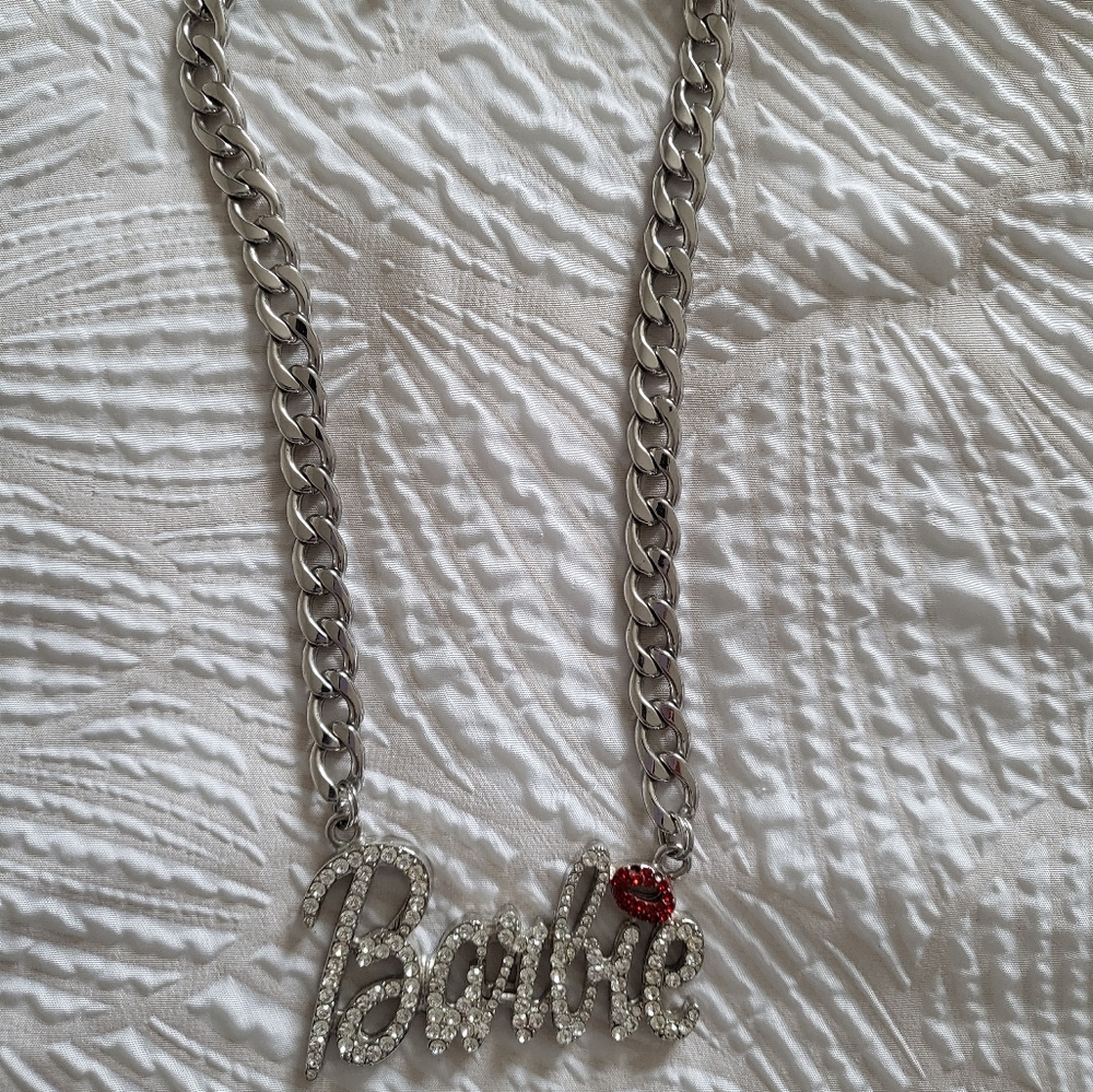 Silver and Red Barbie Necklace